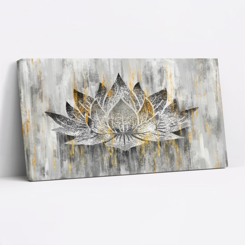 Fleur de lotus, reproduction d'art sur toile, ensemble de 1, Toile tendue, L 58 po x H 28 po