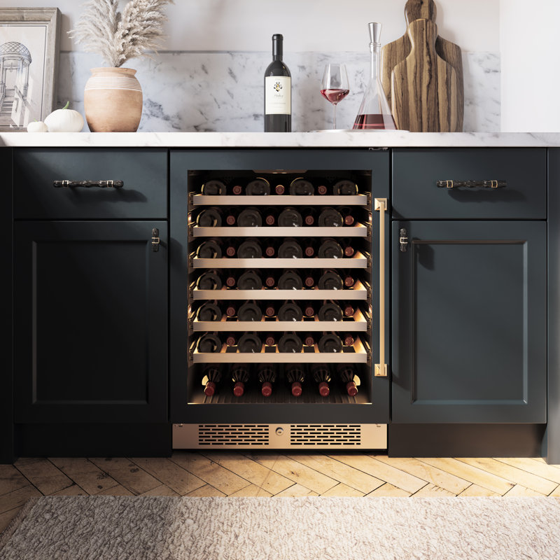 53 Bottle Single Zone Freestanding Wine Refrigerator, Left Handed
