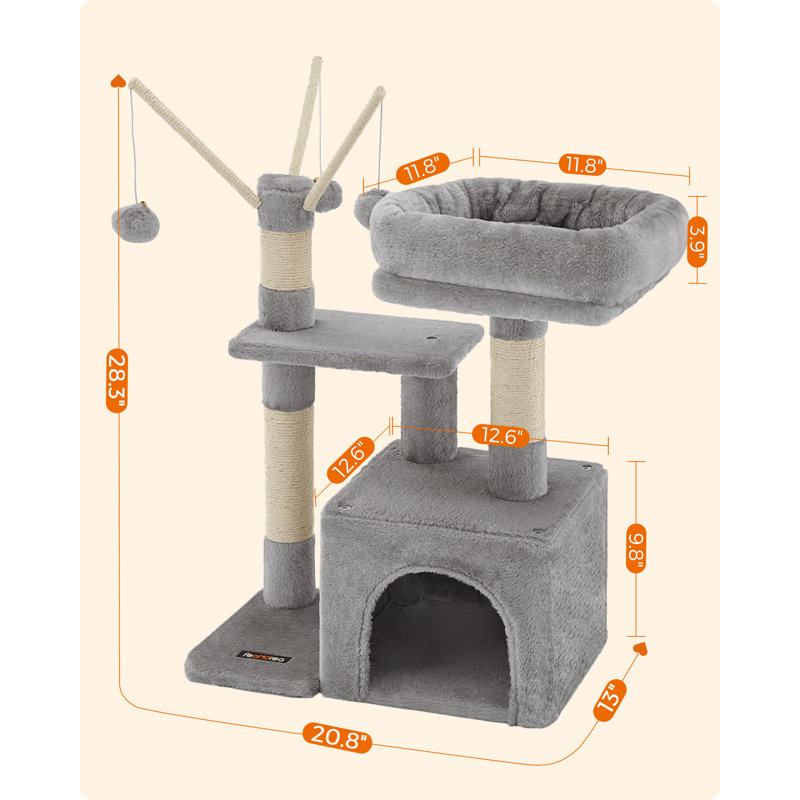 72cm H Cat Tree, Light Grey