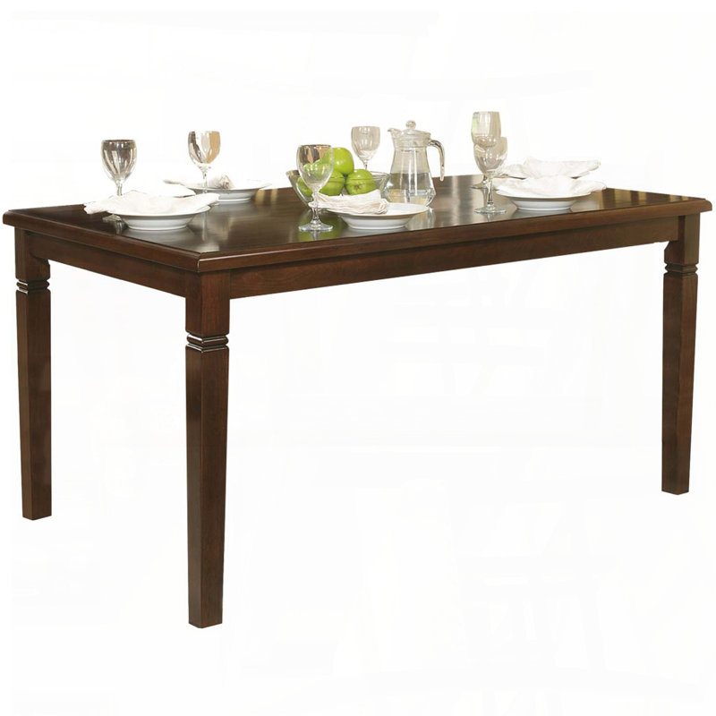 Espresso Finish Transitional Dining Table – Oak Veneer