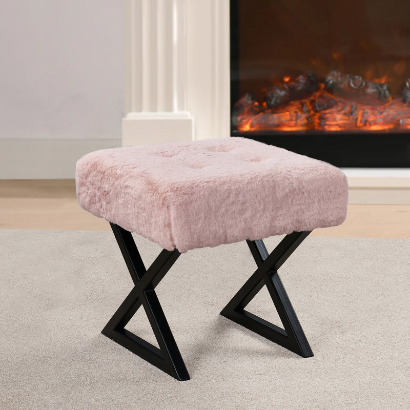 Kabria Upholstered Ottoman, Rose Smoke 
