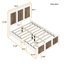 Lit plateforme en bois de style ferme, lit plateforme moderne avec bande en bois-1410514308-1410514309