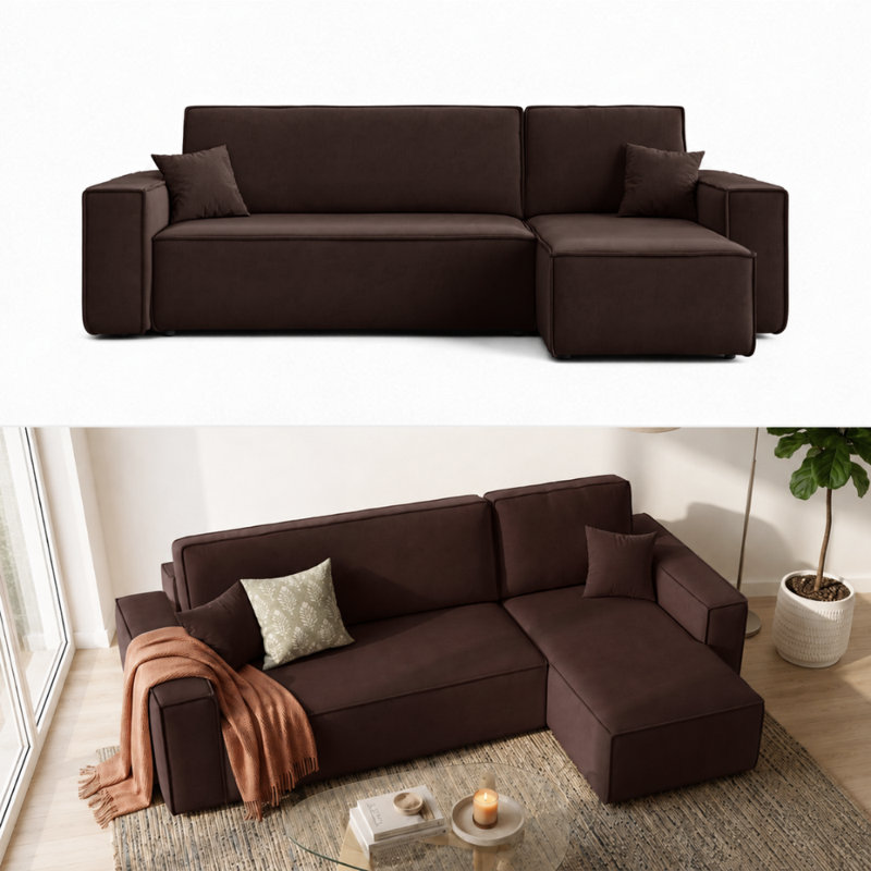 Rozena 3 Seater Sofa Bed, Right Hand Facing