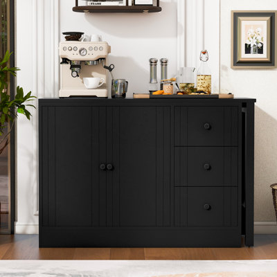 45'' Wide 3 - Drawer Filing Credenza With Extendable Table