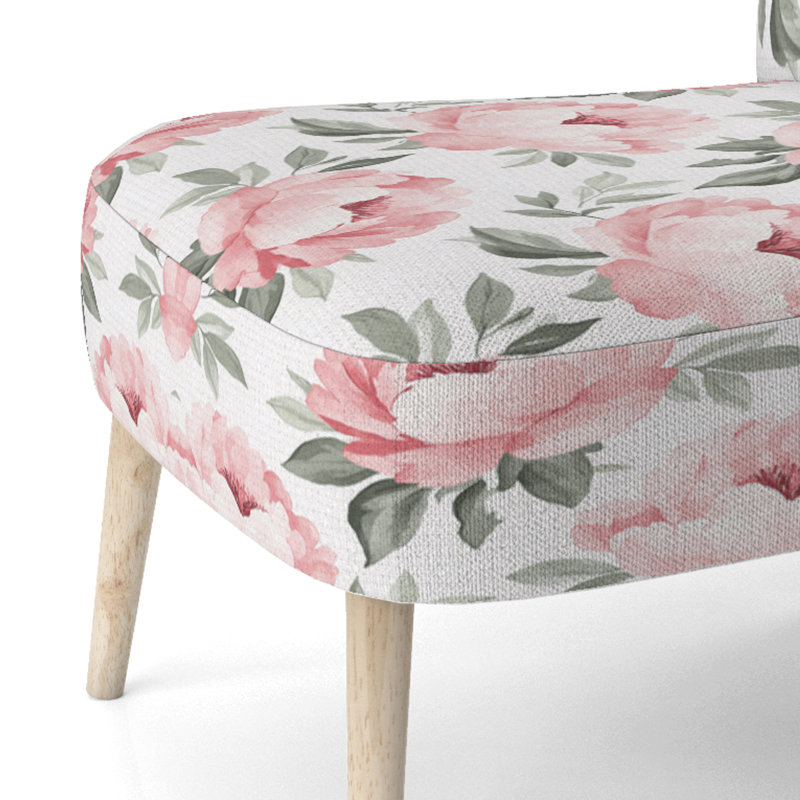 Chaise rembourrée Floral, Chaise d'appoint sans accoudoirs