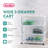 Sterilite Wide 3 Drawer Storage Cart, Plastic Rolling Organizer, White Frame