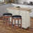 Deltrice Swivel Solid Wood Counter Stool-694182073