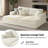 Estella 86" Modern Oversized Channel Sofa Chaise Daybed with Faux Rabbit Fur-1169926195