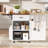 Kitchen Island with Drop Leaf, Open Side Rack, One Drawer and Towel Rack-552541485