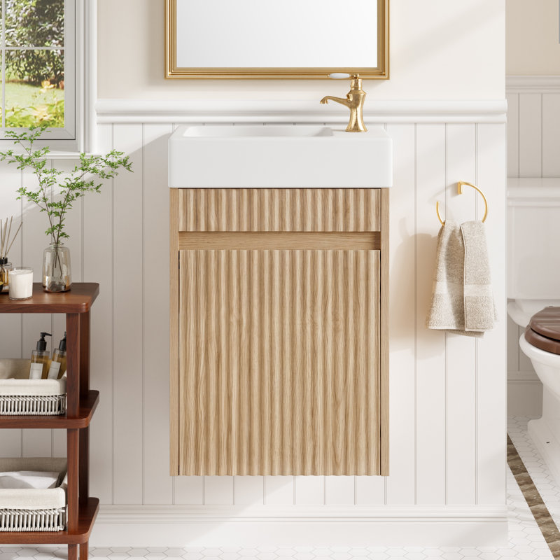 Single Bathroom Vanity with Resin Top, 16