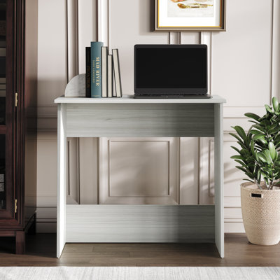 Modern Minimalist Compact Desk – Light Grey
