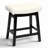 Extra Wide 19.7" Seat Counter Height Stool Modern Upholstered Wood White Saddle Barstools-632910630