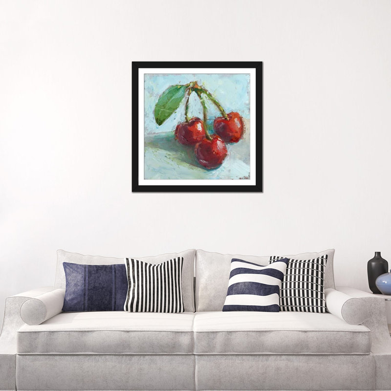 «Impressionist Fruit Study IV», reproduction sur toile, Papier d'art encadré noir, Blanc, H 24 po x l 24 po x P 1 po