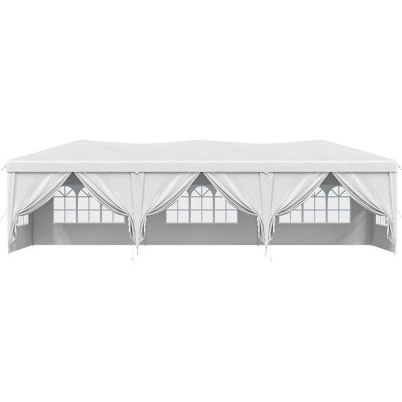 Pop Up Canopy Tent – Outdoor Shelter With Removable Sidewalls & Adjustable Height For Camping, Backyard, White