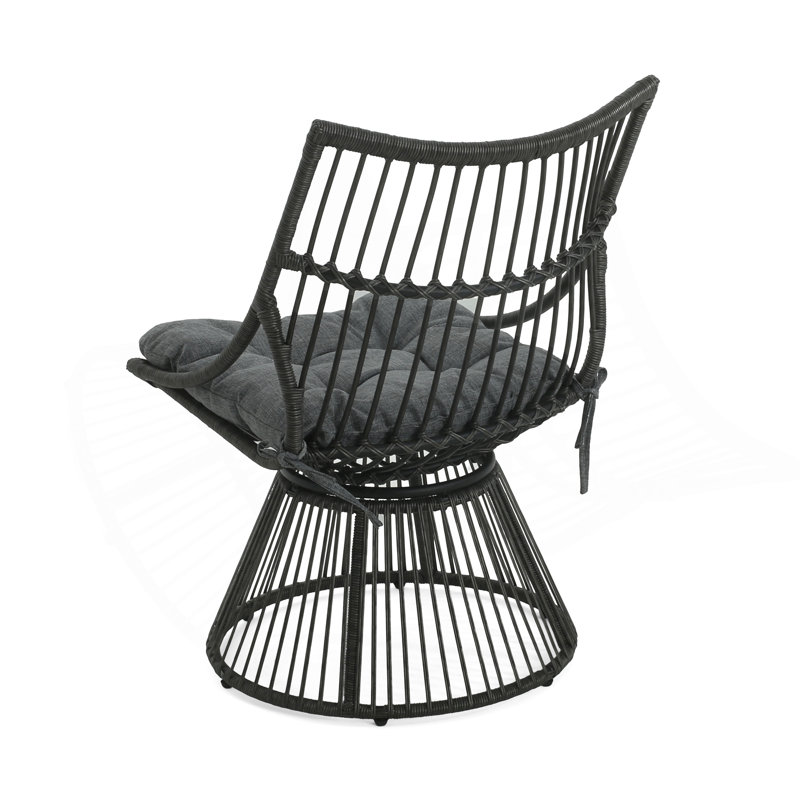Charming Wicker Chair And Side Table Set For Relaxing Outdoors