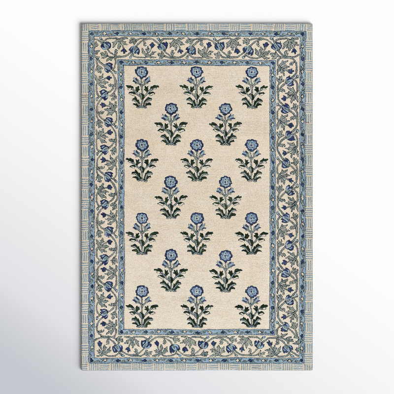 Tapis en laine fait à la main Alice, Rectangle 8 pi x 10 pi