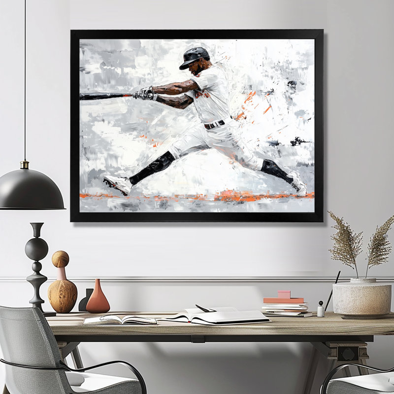 Shortstop Play Baseball - Décoration murale baseball sport, Reproduction encadrée d'une seule photo sans pass, Noir