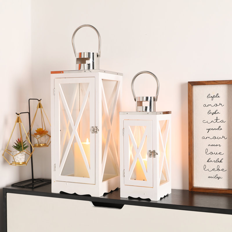 24.5'' H Wood Tabletop Lantern