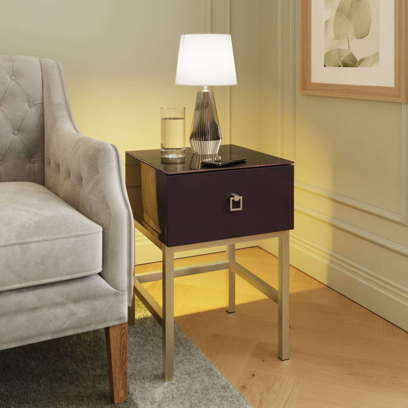 LYRA ALABASTER Side Table, Purple, Purple