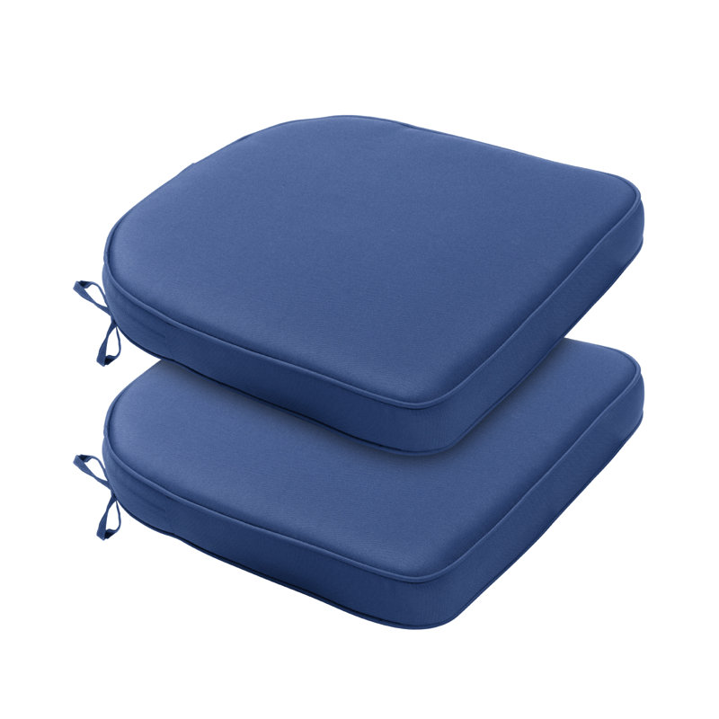 Outdoor 2'' Dining Chair Seat Cushion, 21" W x 21" D, Dark Blue
