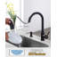 Robinet de cuisine en acier inoxydable à bec haut, mitigeur monocommande, douchette extractible, 3 jets et distributeur de savon-81737170
