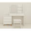 Meuble-lavabo à DEL avec finition blanche, tiroirs et tabouret assorti, idéal pour le maquillage, 53,86 po de profondeur, 15,29 po de largeur, compartiments, matériau,