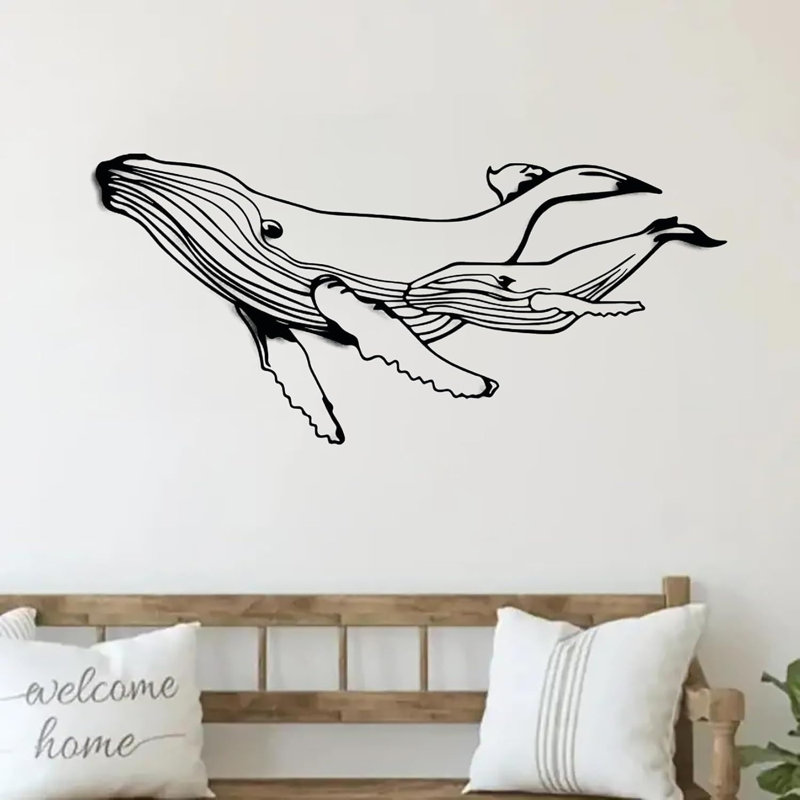 Décoration murale en métal Fish Family