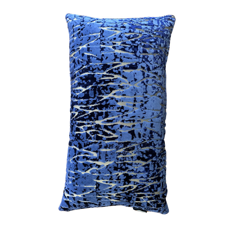 Navy Coral Lumbar, 13"H x 19"W, Gray