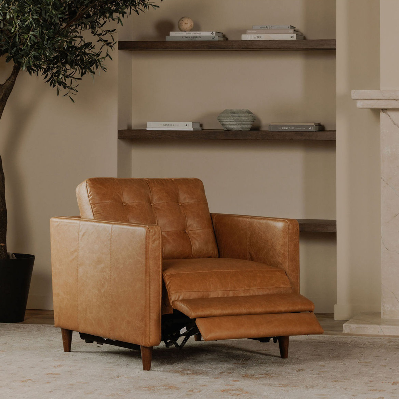 Appiah 37" Genuine Leather Power Recliner