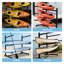Support de rangement autoportant à 3 niveaux avec roulettes, support robuste et réglable pour canots, kayaks, SUP et planches de surf