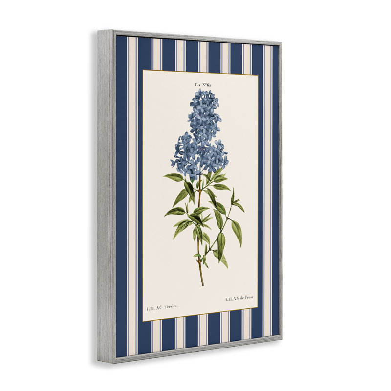 «Lilac Study Over Stripes», estampe numérique, design par Corinne Haig, Estampe numérique Farmhouse, H 24 po x l 16 po