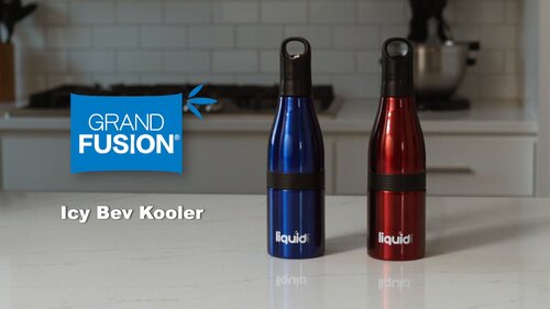 Grand Fusion Icy BEV Kooler Skinny Can Insulator - Blue