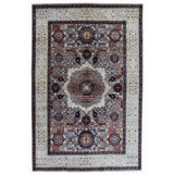 Hand Knotted Wool Area Rug in Silver And White