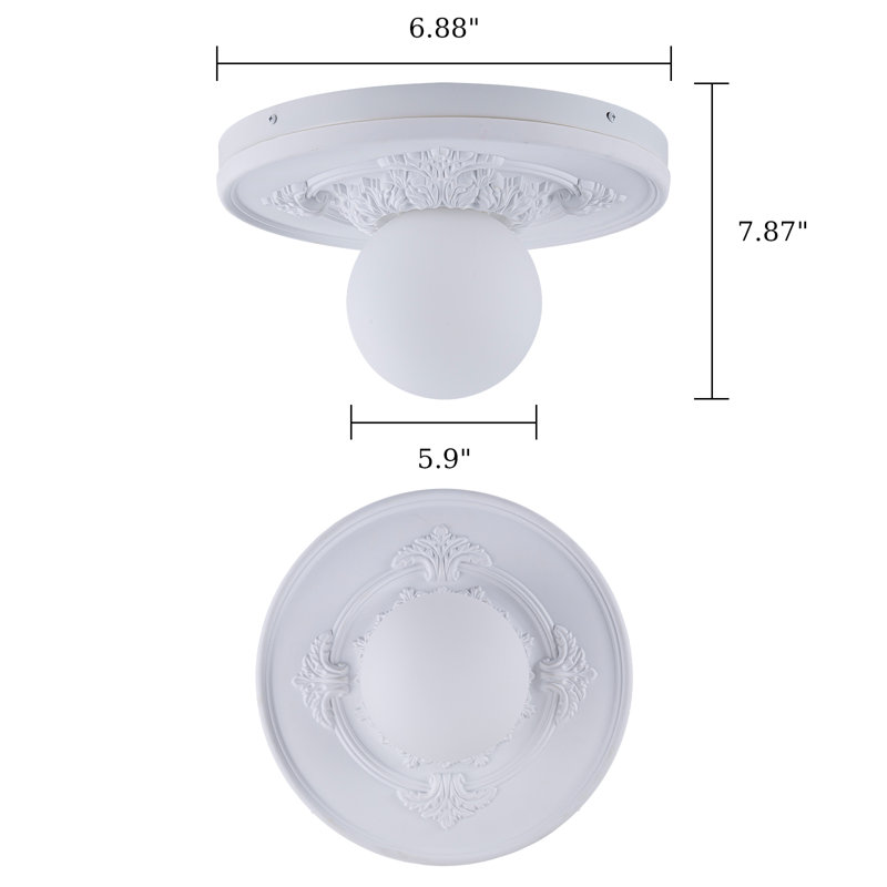 Plafonnier encastré moderne en verre 1 lumière