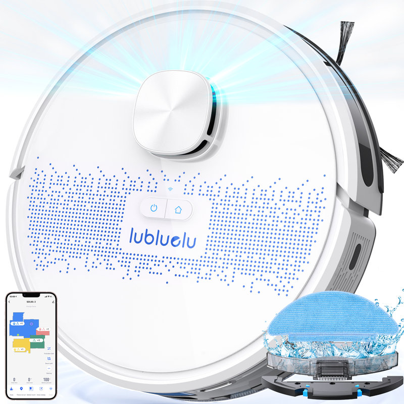 Robot aspirateur sans fil et vadrouille combinés avec application / WiFi / commande vocale, LDS 9,0 LiDA