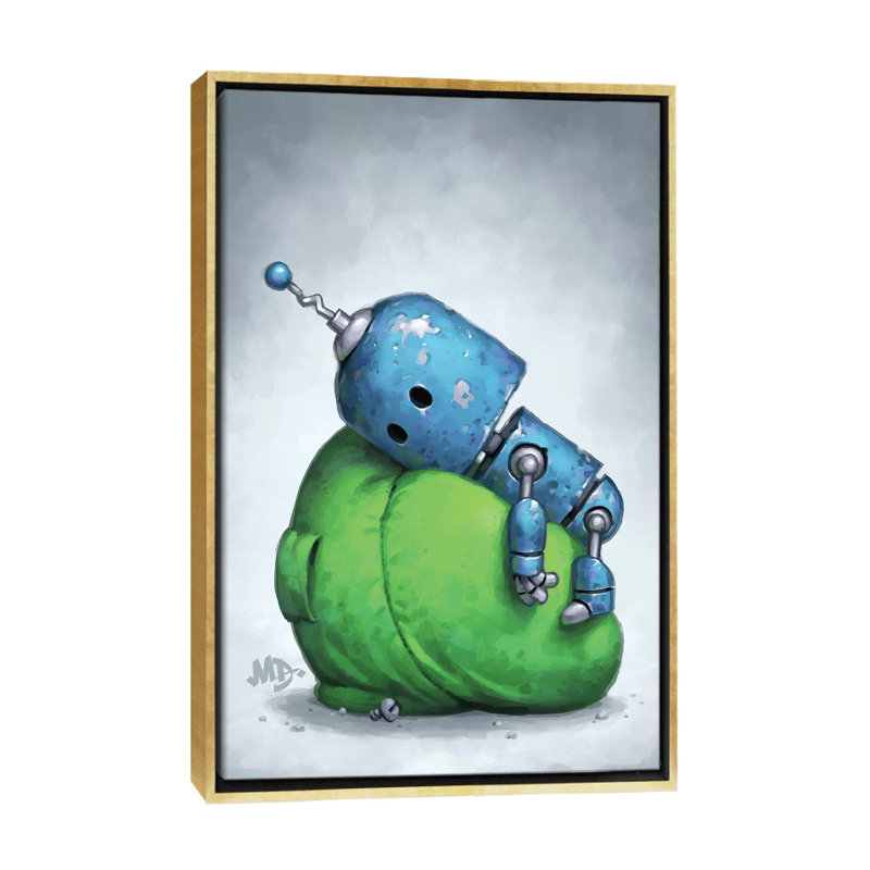 Pile faible par Matt Dixon-impression, Pas de tapis, H 26 po x l 18 po x 1,5 po, Toile encadrée d'or