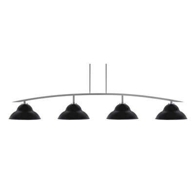 Barre d'éclairage 4 lumières kurve au fini graphite avec abat-jour en métal à double bulles de 13 po