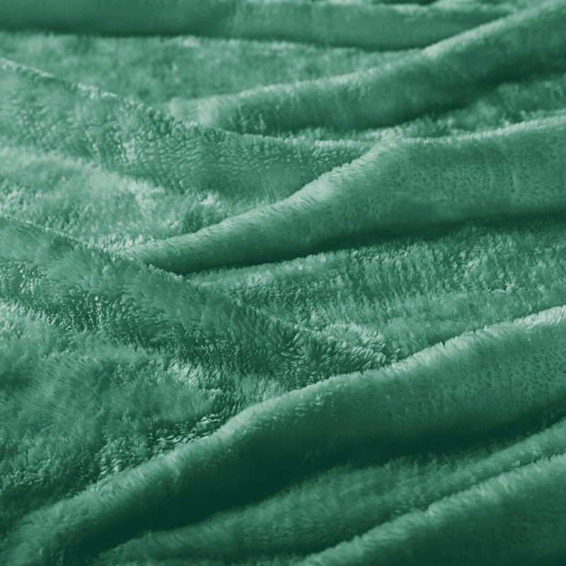 Evergreen Full Reversible Fleece Wool Throw Blanket