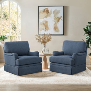 32.7'' Skirted Swivel Accent Arm Chair For Living Room, Bedroom  (Set of 2)