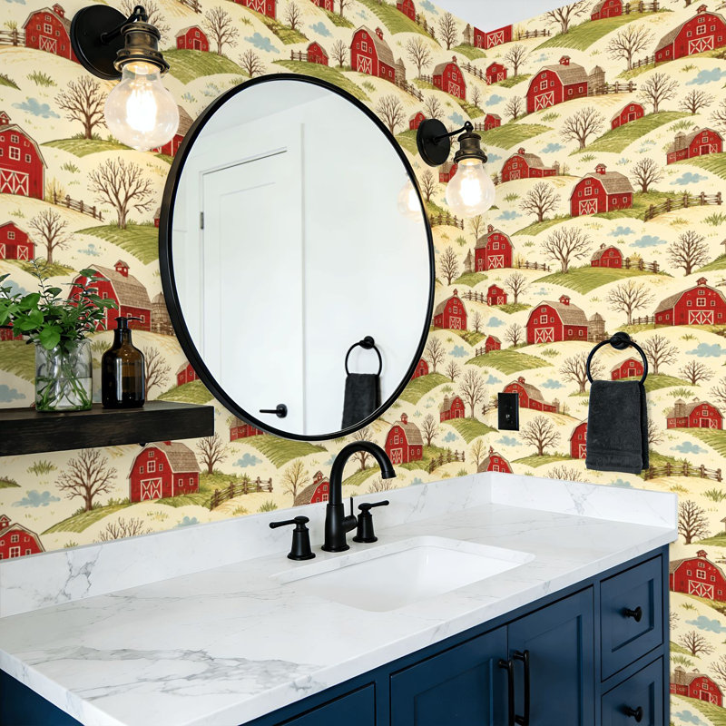 Rouleau de papier peint à peler et coller amovible rustique style campagne rustique rustique l 17,7 po x H 118 po
