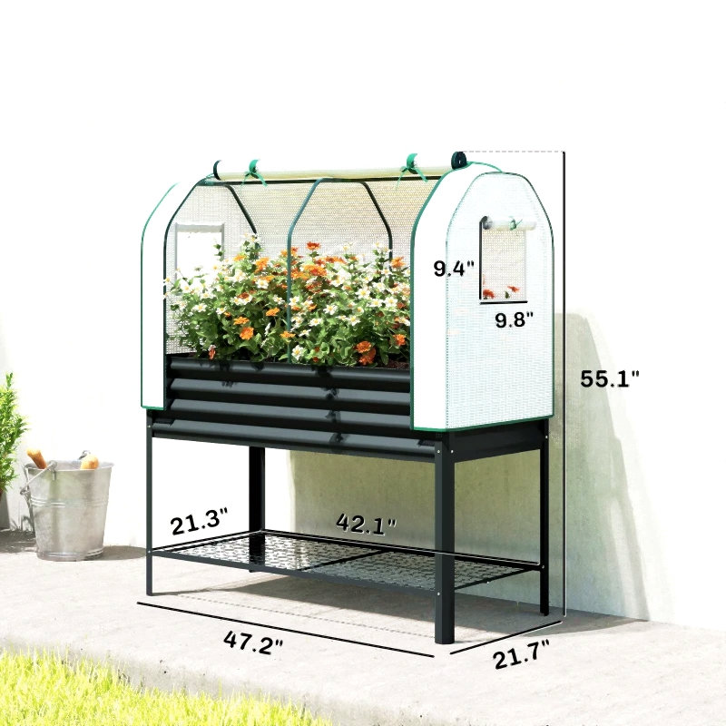 Bacs à plantes d'extérieur, jardin surélevé, bacs à fleurs spacieux, Black