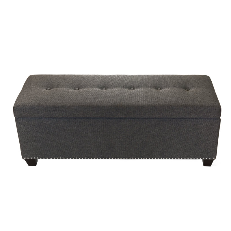 Lalonde Polyester Blend Upholstered Storage Bench, Brownstone, No