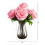 16in. Artificial Peony Arrangement in Glass Vase-1552456536