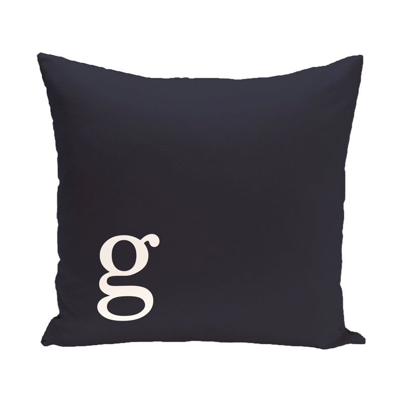 Reversible Throw Pillow, 26" H x 26" W x 2" D, Navy Blue and White, G
