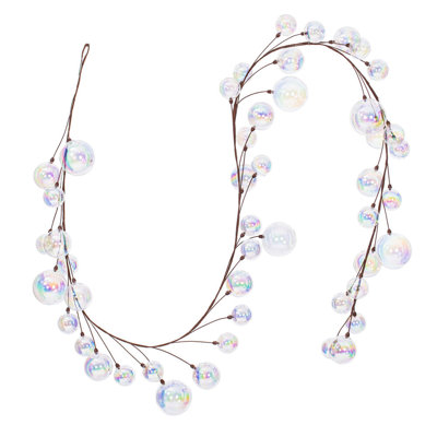 The Holiday Aisle® 10' Clear Iridescent Branch Ball Wire Garland