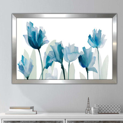 «Blue Triple Whisper Garden II», reproduction de peinture à l'aquarelle