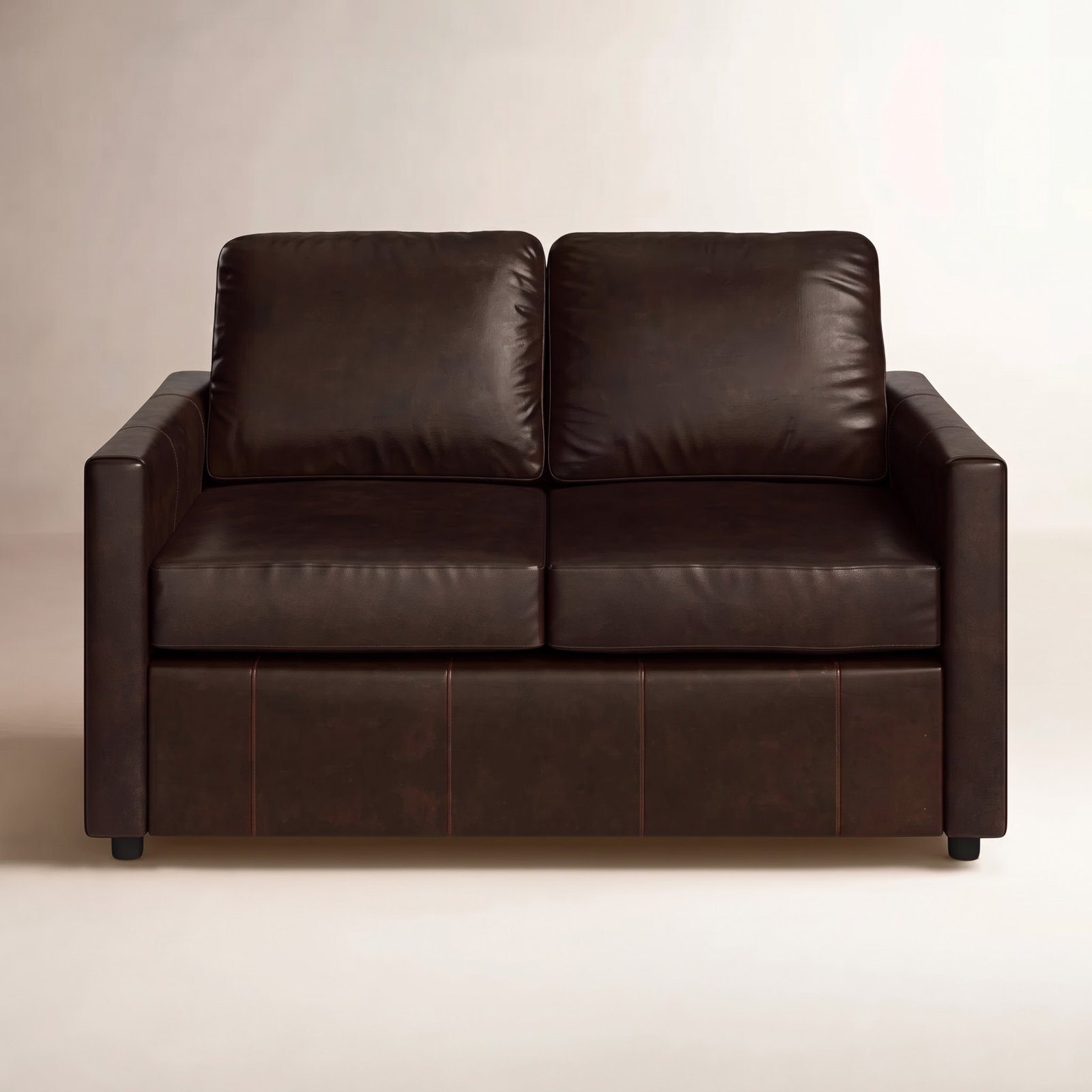 Savannah 58'' Genuine Leather Loveseat, Steamboat Charcoal Genuine Leather