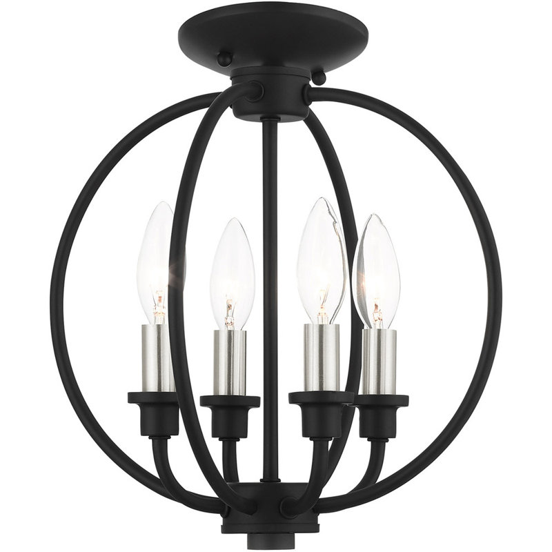 Aweys 4 - Light Globe Chandelier, Black