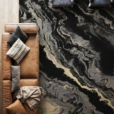 Tapis noir / gris / ivoire / beige Galaxy Series
