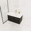 Meuble-lavabo mural avec lavabo, lavabo en résine à rebords épais, ensemble KD